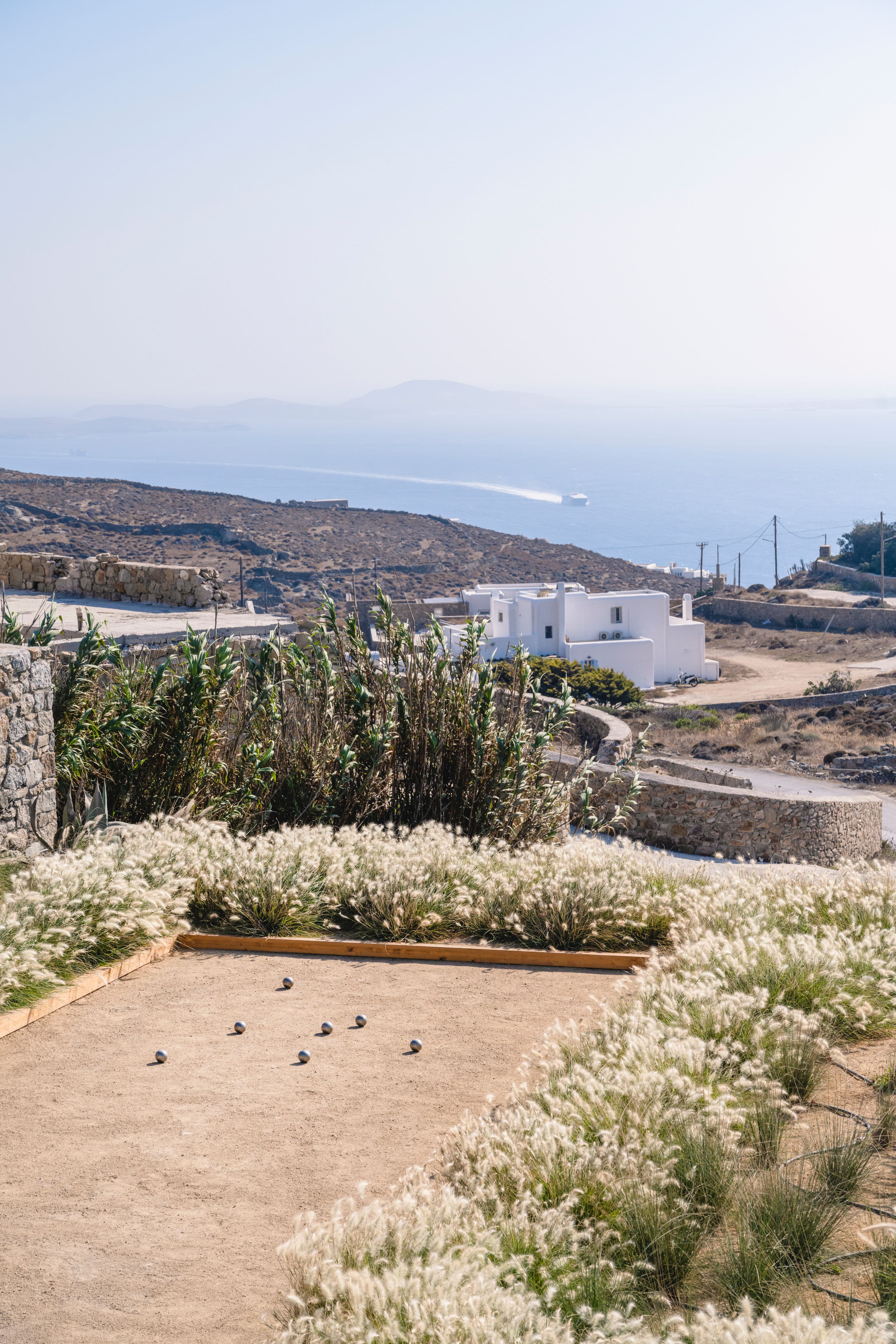 Villa Iliada elevated landscape views over Mykonos, Cyclades Islands, Greece