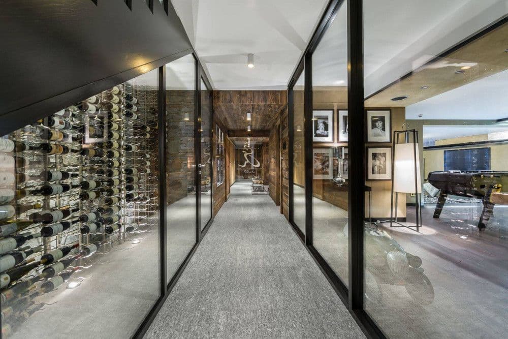 Glass-walled wine cellar at Mont d'Arbois 4