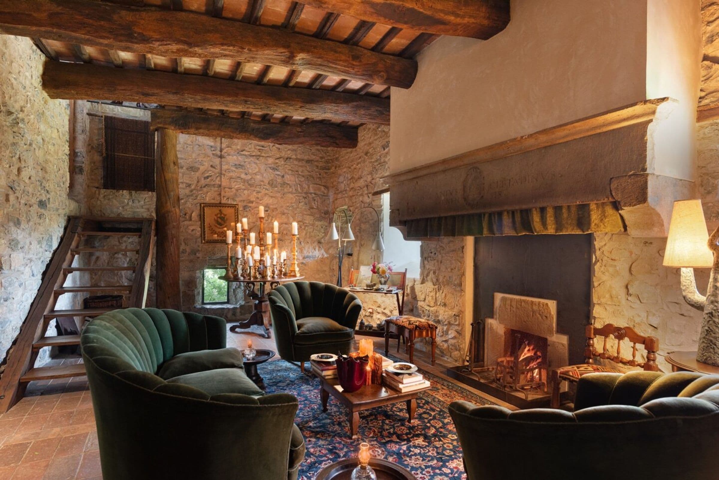Villa Fortaleza vaulted kitchen with brick ceilings, Province of Grosseto, Tuscany, Italy