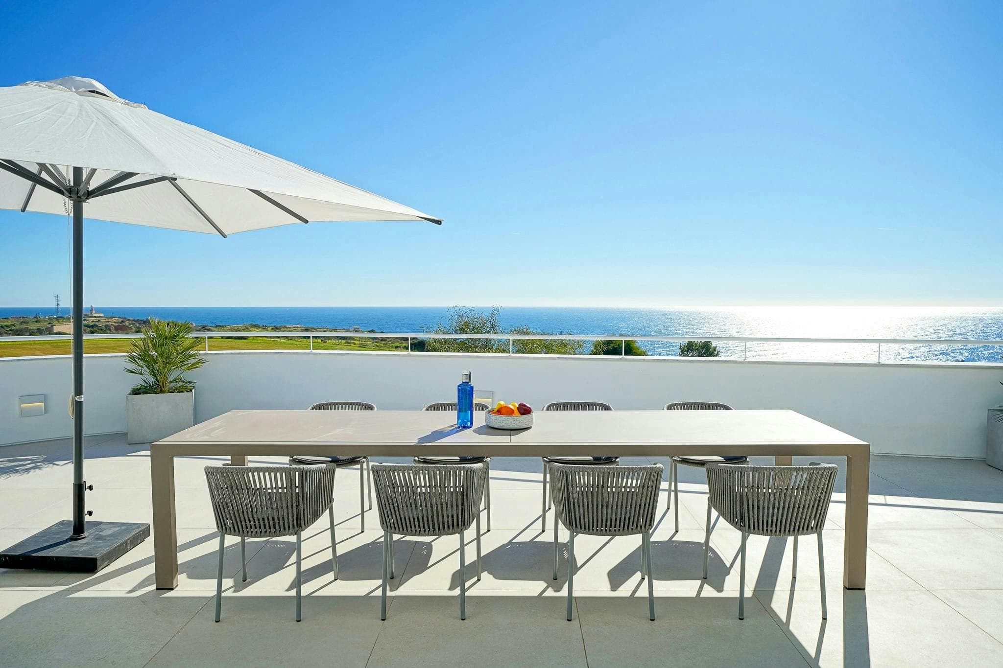 Atlantic Blues rooftop dining terrace with ocean panorama, Lagos, Algarve, Portugal