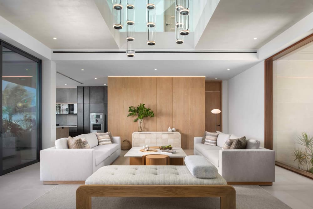 The Point open-plan living room interior, Grace Bay, Providenciales, Turks and Caicos Islands