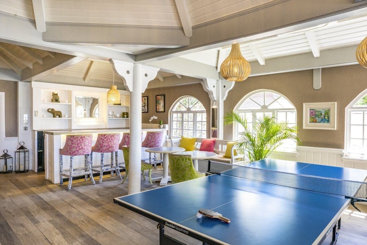 Games room with table tennis and bar at the resort at Caribbean Wonder