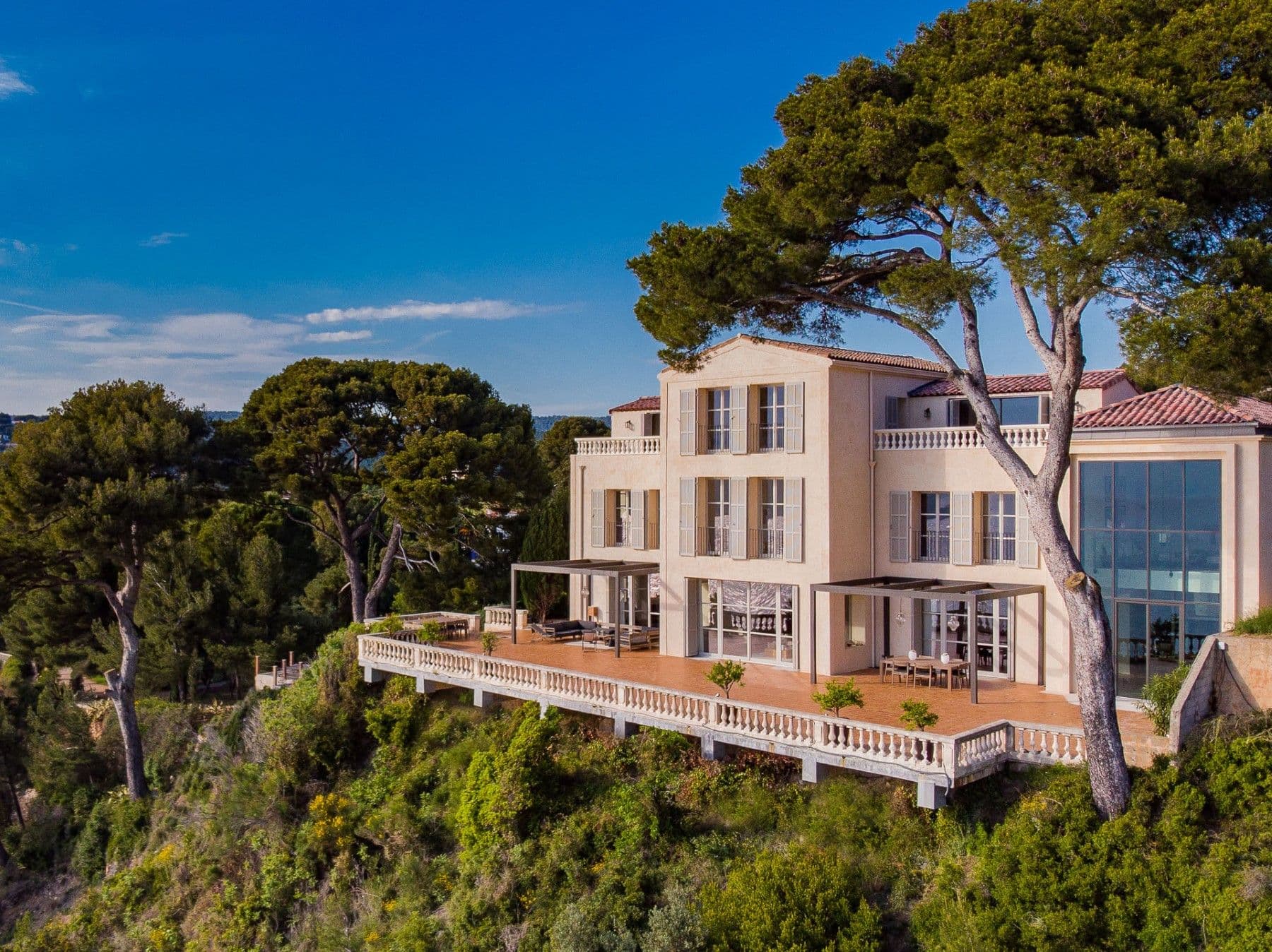 Belle Epoque villa with a balustraded terrace above the sea at Be Our Guest, Cassis, France