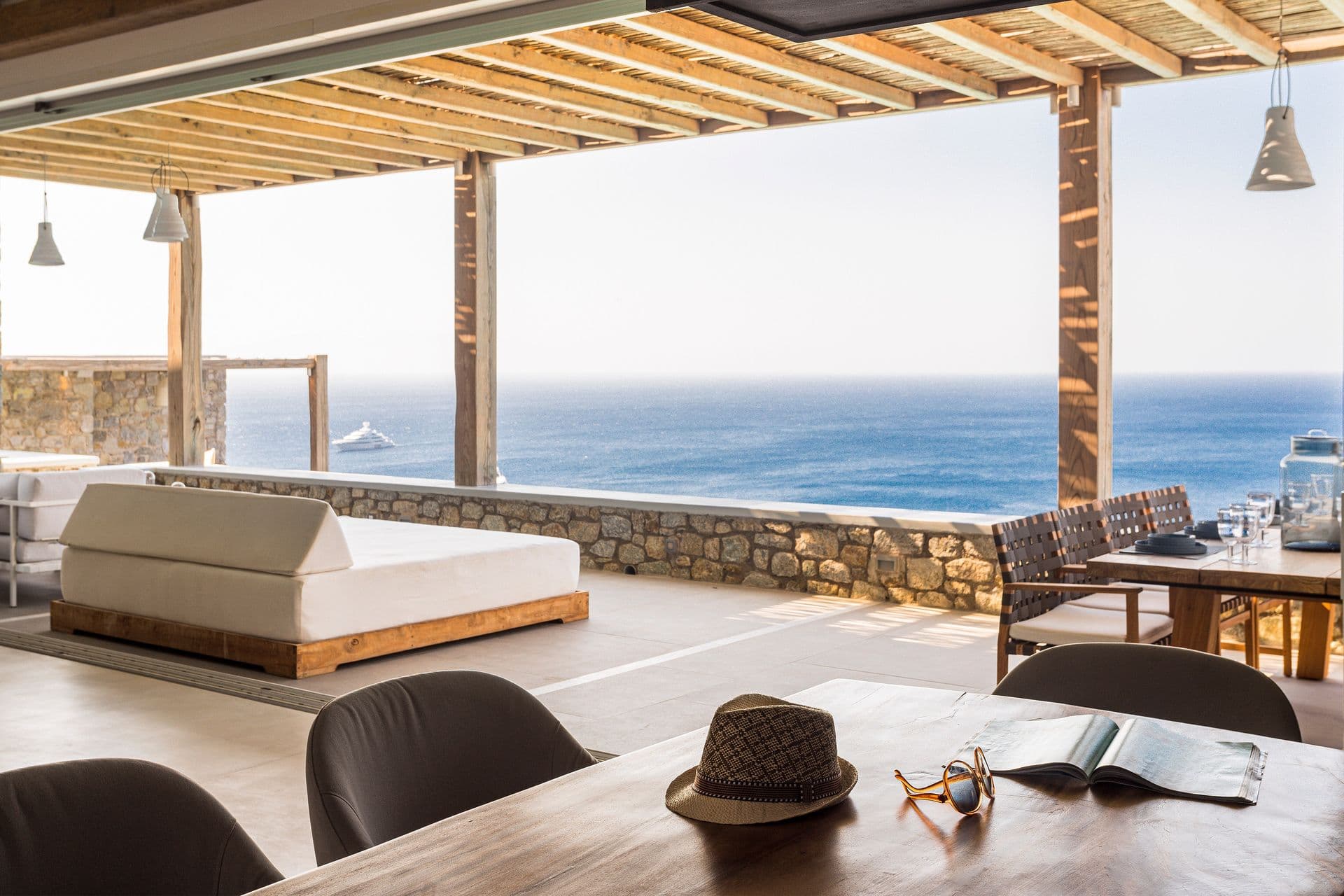 Terrace daybed nook at Goddess of the Clouds.