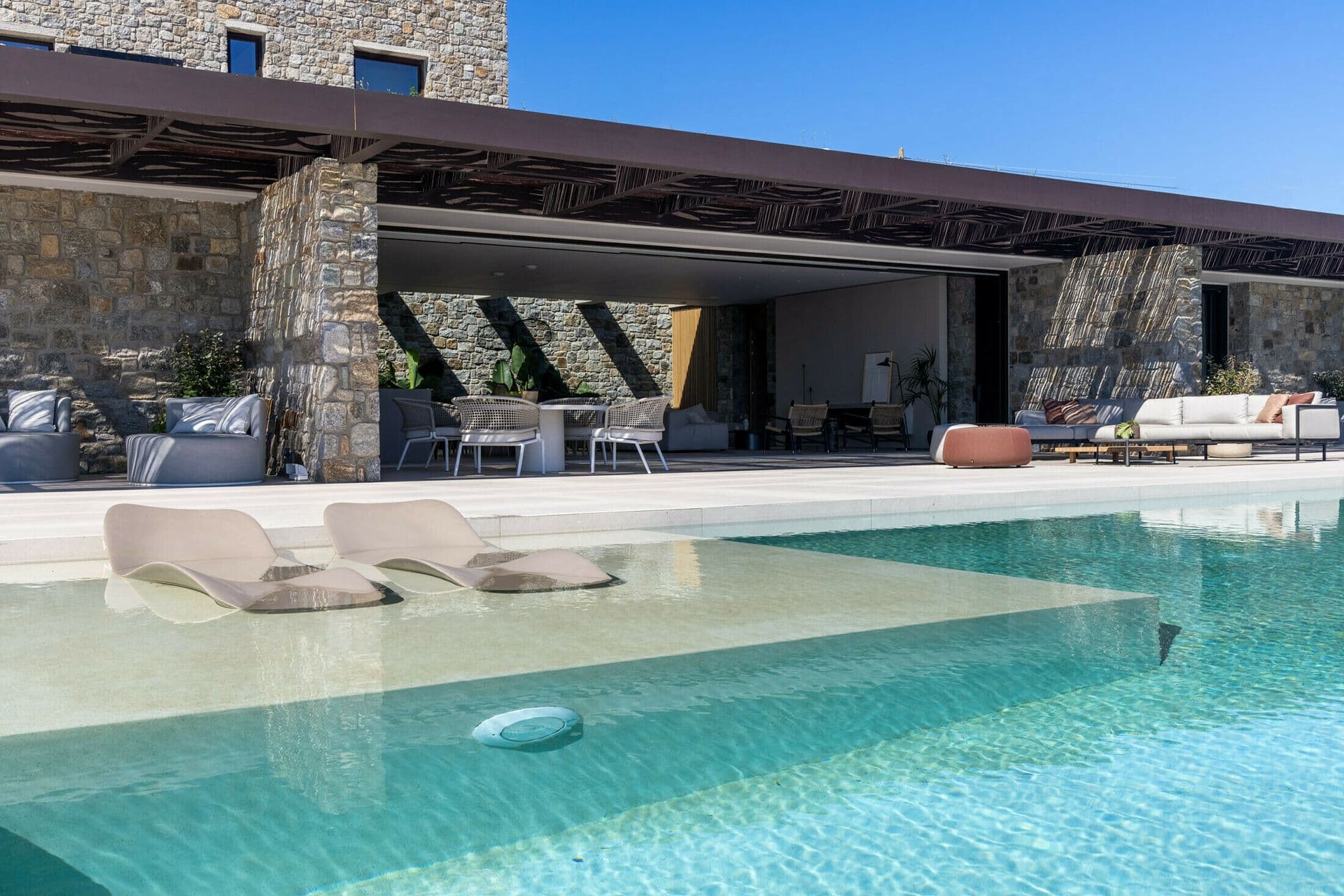 Infinity pool at Ocean Breeze & Sea Views with panoramic sea views over Mykonos