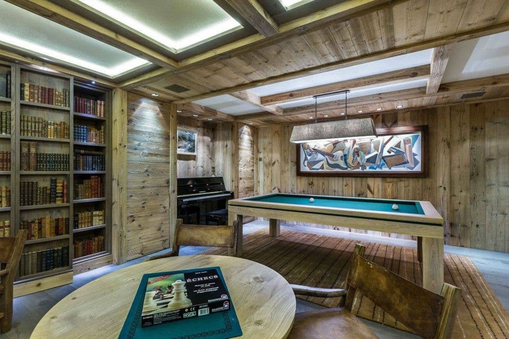 Games room with a pool table and piano at Courchevel 16