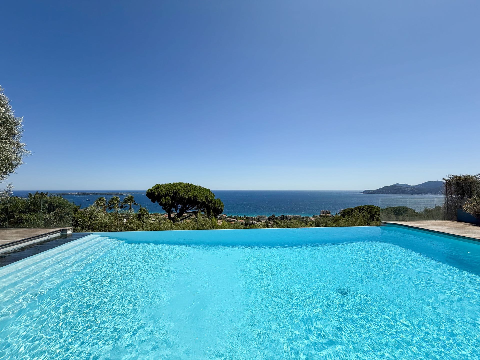 Infinity pool looking out to the Mediterranean and the Esterel coast at An Azure Vision, Cannes