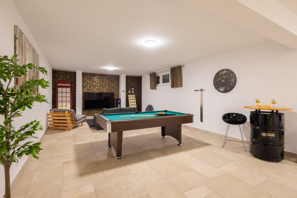 Split 21 basement game room with pool table, Split, Croatia