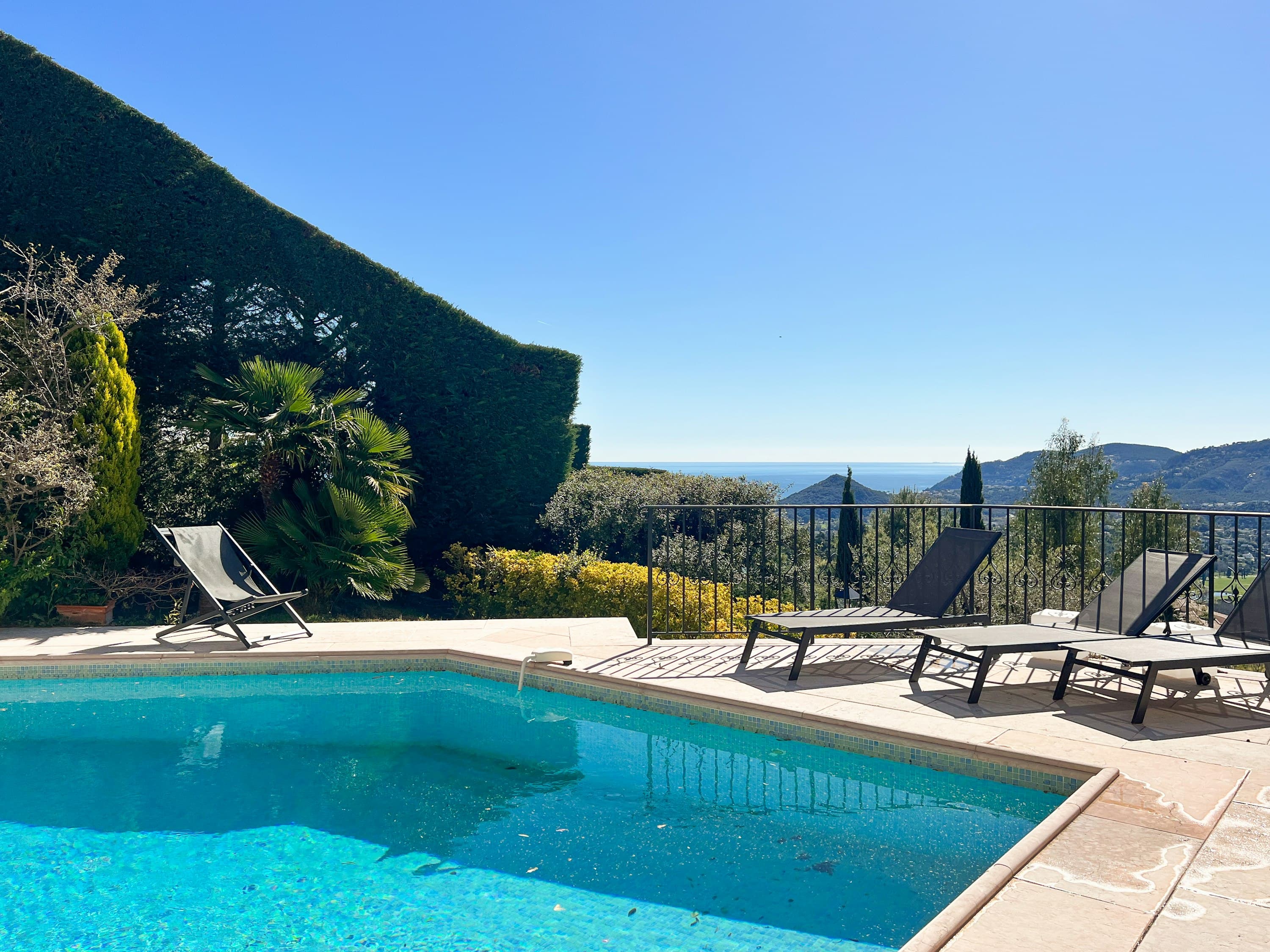 Golden Escape outdoor pool with mountain views, Mandelieu-la-Napoule, French Riviera, France
