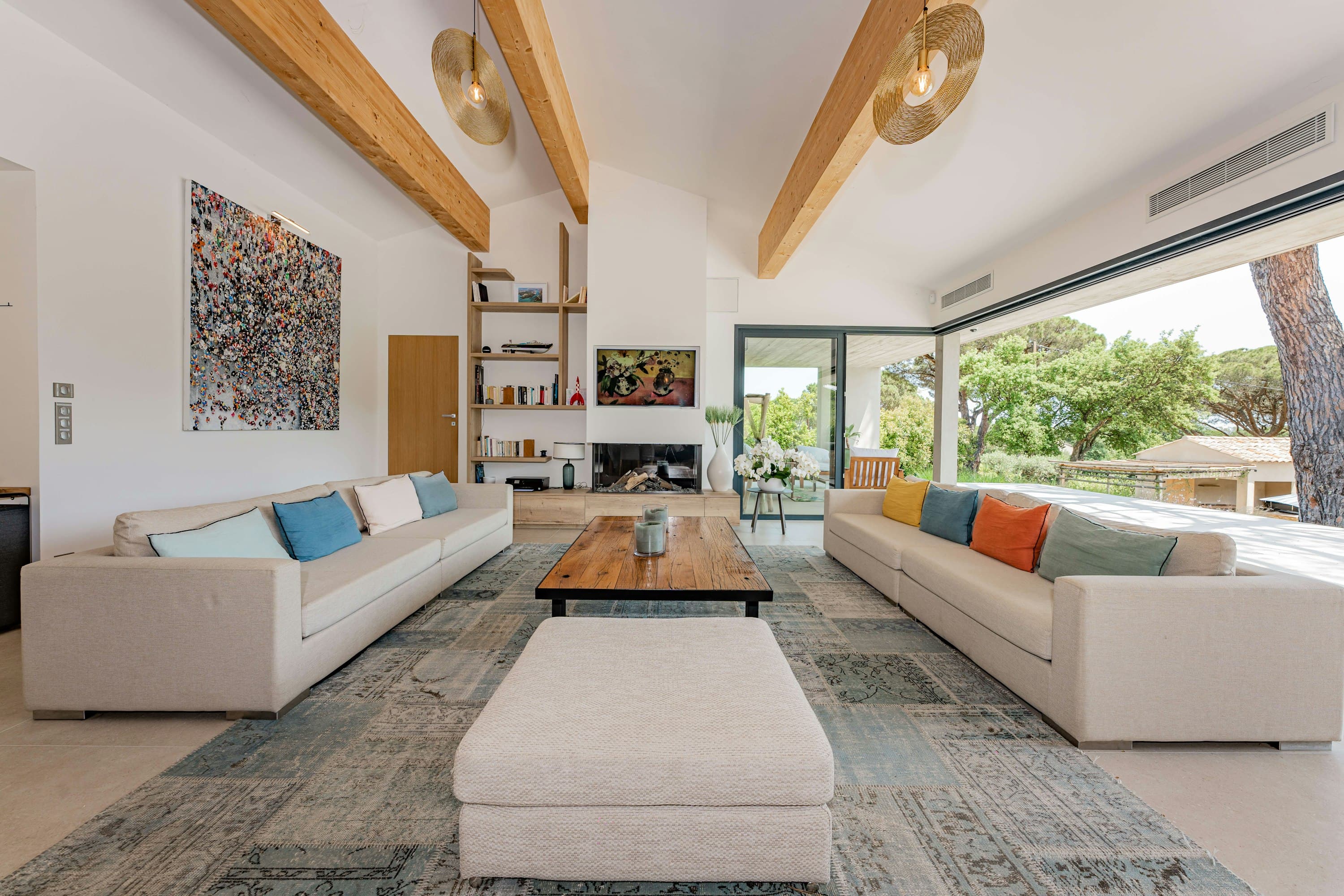 Paradise In Provence living room with vaulted ceilings and garden views, Gassin, France