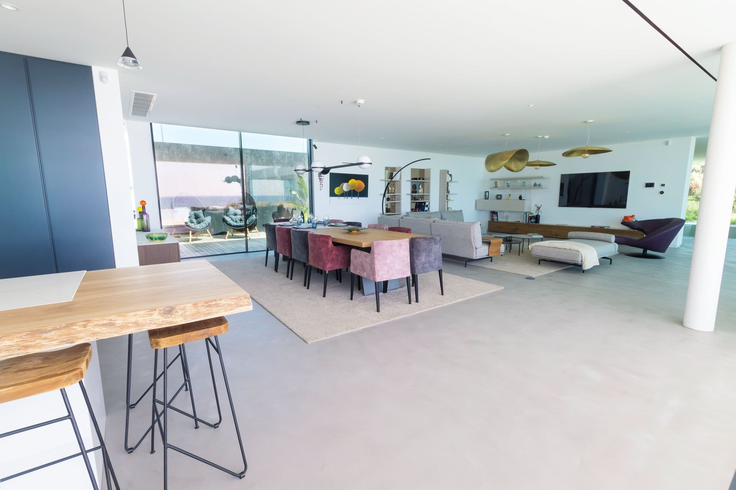 Casa Monroe formal dining room with Atlantic views, Algarve, Portugal