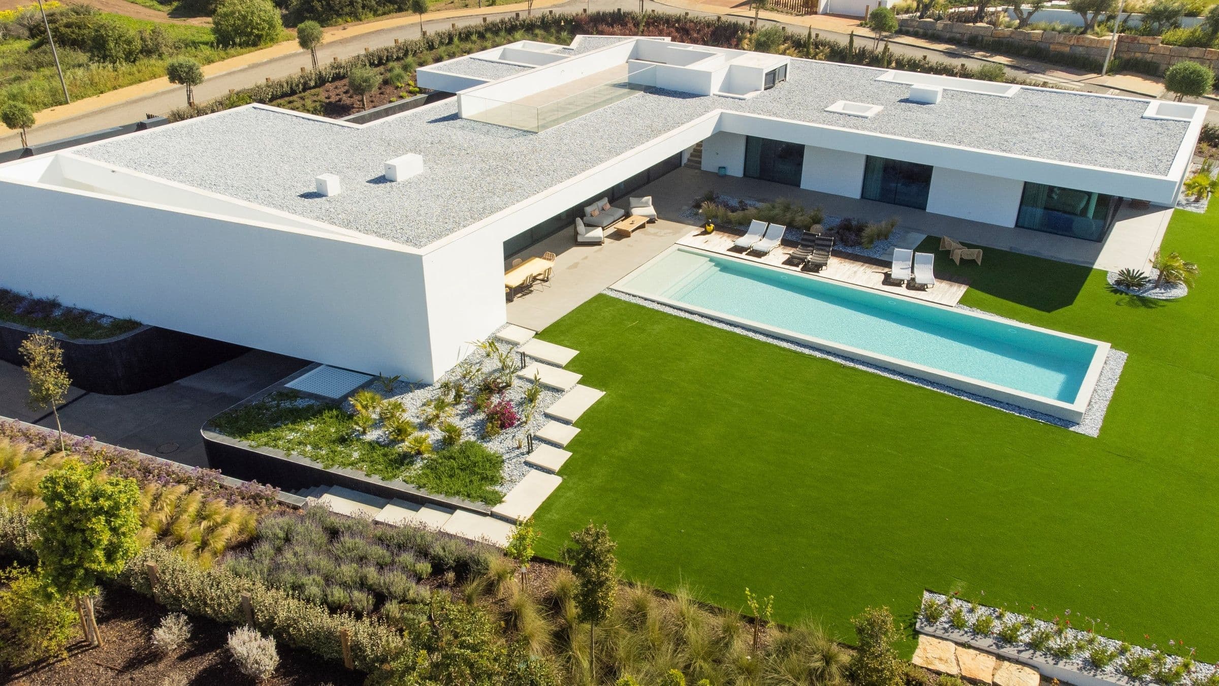 Casa Monroe tropical gardens with palm trees, Algarve, Portugal