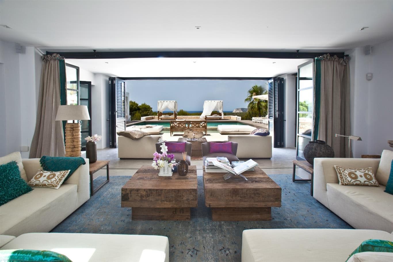 Cicadas Sway living room with sea views, Sant Josep de sa Talaia, Balearic Islands, Spain