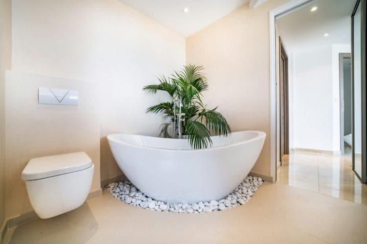The Pearl of Cap d'Antibes spa bathroom with soaking tub, Antibes, French Riviera, France