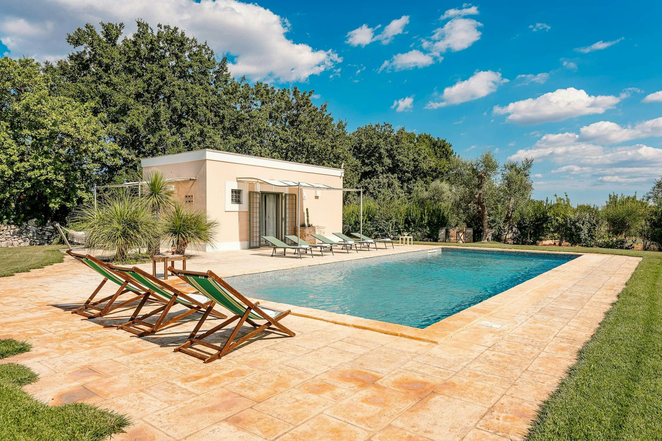 White Village Escape private pool with modern poolhouse, Ostuni, Puglia, Italy